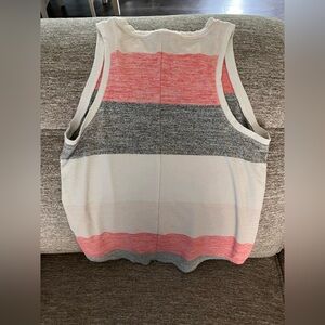 Market & Spruce Pink and White Sleeveless Tank Top